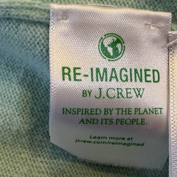 J. Crew Tunic Pullover Sweater Womens Sz XL Mint Green V-Neck Cotton Wool Blend - Picture 6 of 7